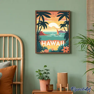 Paint by Number - Travel Poster Hawaii (unframed)