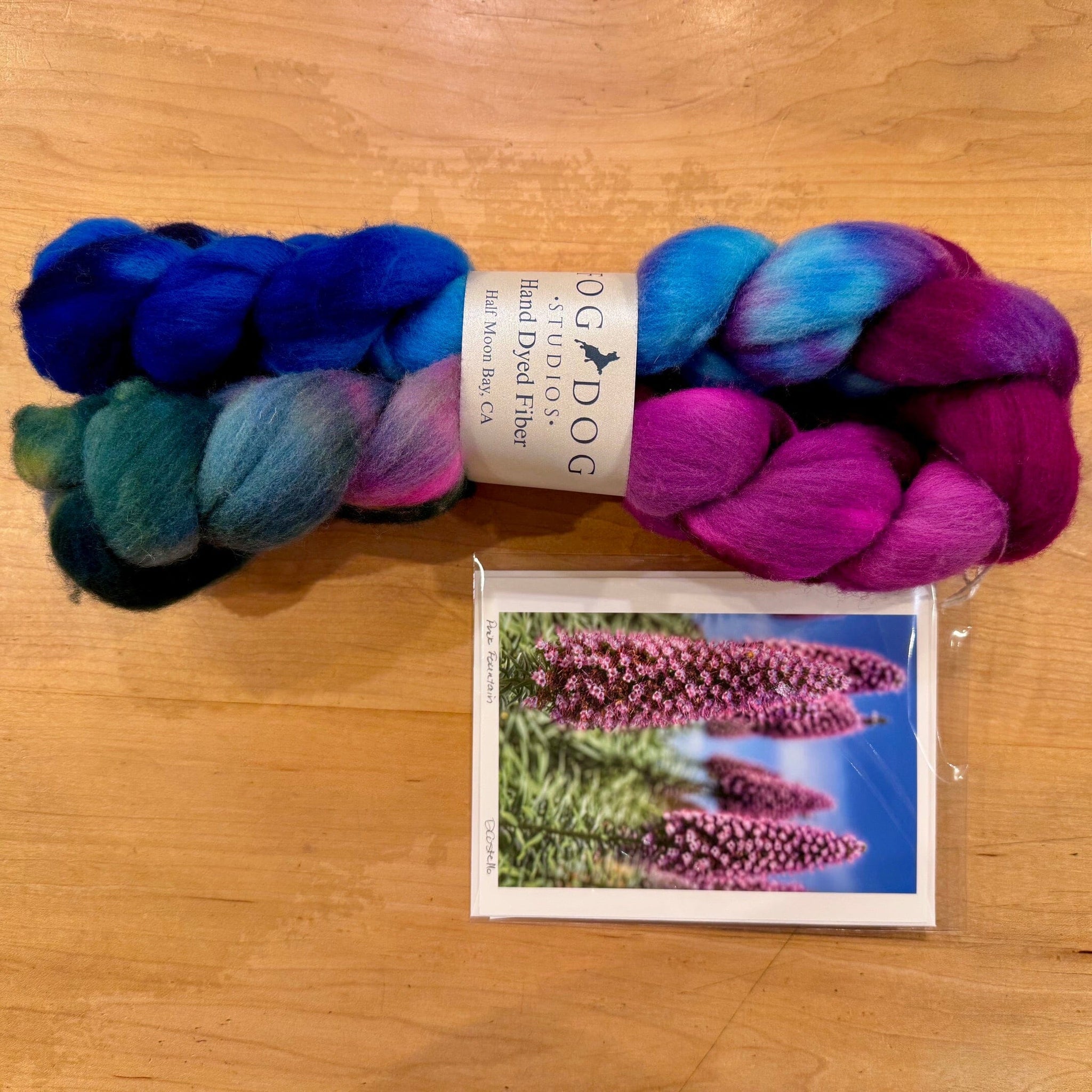 Corriedale Roving - Pink Fountains