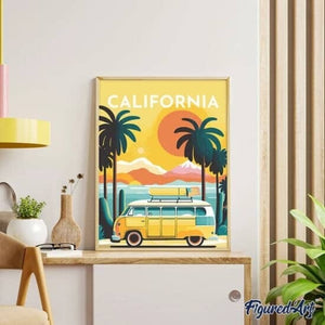 Paint by Number - Travel Poster California (unframed)