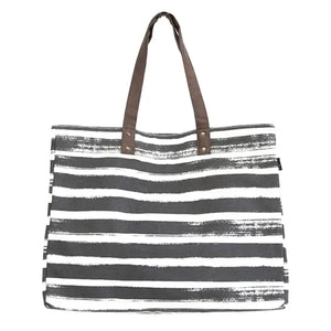 Carryall Tote - Charcoal Stripes