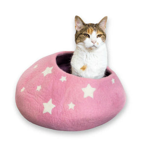 Eco Kitty Cave - Rose Pink Midnight Stars