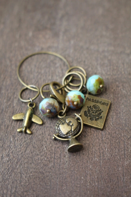 World Traveler Stitch Markers - Globe