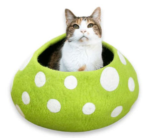 Eco Kitty Cave - Green Mushroom
