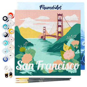 Mini Paint by Number Travel Poster - San Francisco
