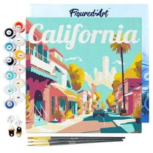 Mini Paint by Number Travel Poster - California Street