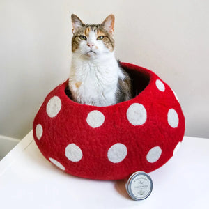 Eco Kitty Cave - Red Mushroom