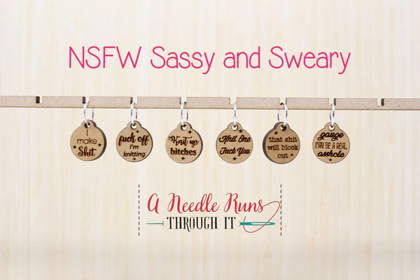 Stitch Marker Set - Sassy & Sweary - Fengari Fiber Arts