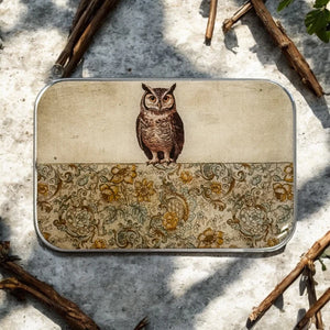 Large Owl Notions Tin