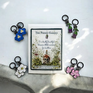 Round Notions Tin with Stitch Markers - Poison Garden