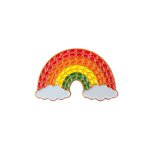 Rainbow Knitting Enamel Pin