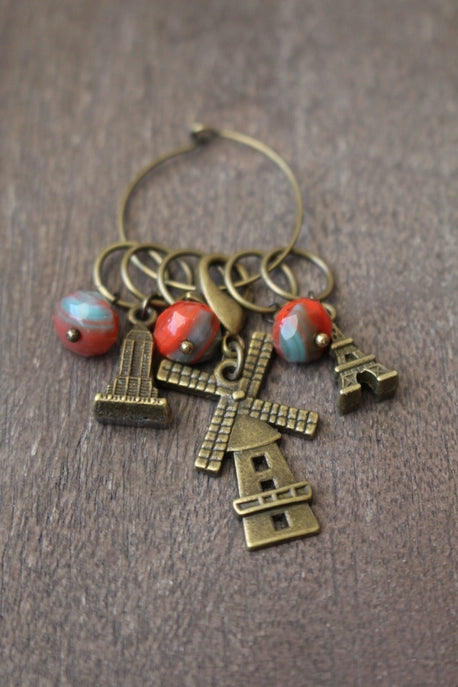 World Traveler Stitch Markers - Windmill